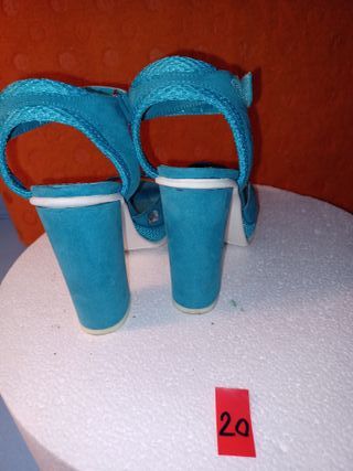 Scarpa alta donna turchese scamosciata tacco 11 cm