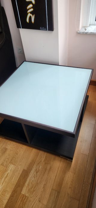 Mesa de centro de wengué y cristal