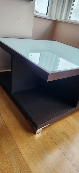 Mesa de centro de wengué y cristal