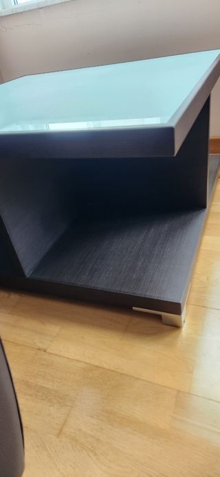 Mesa de centro de wengué y cristal