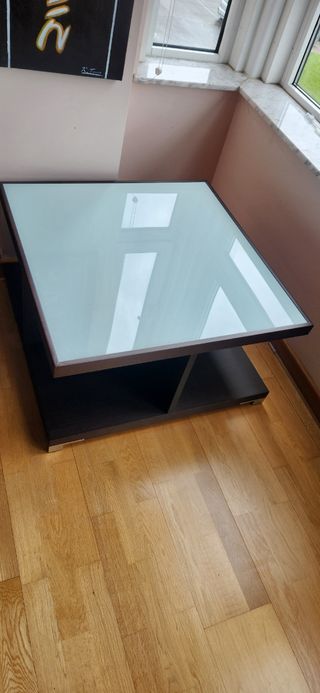 Mesa de centro de wengué y cristal