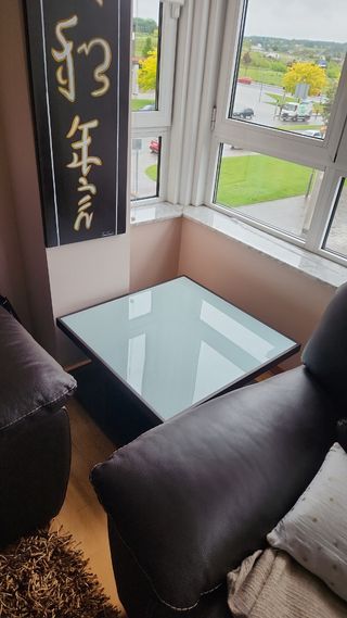 Mesa de centro de wengué y cristal