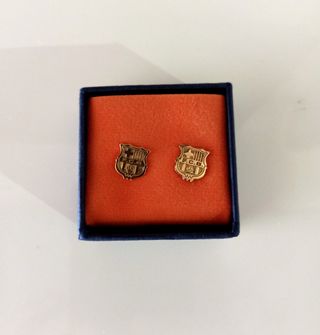 PENDIENTES DE PLATA BAÑADA EN ORO DEL BARÇA.