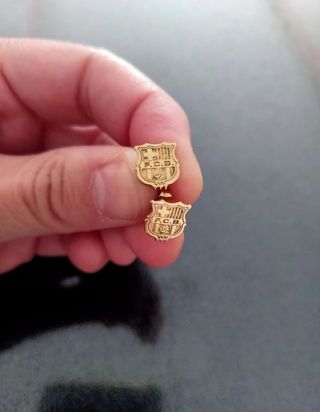 PENDIENTES DE PLATA BAÑADA EN ORO DEL BARÇA.