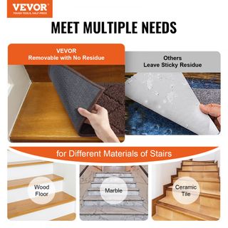 Set di Tappeti per Scale Interne Antiscivolo 15 Pe