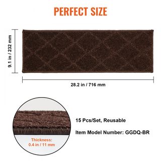 Set di Tappeti per Scale Interne Antiscivolo 15 Pe