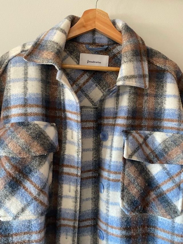 Sobrecamisa mujer paño cuadros XS Stradivarius