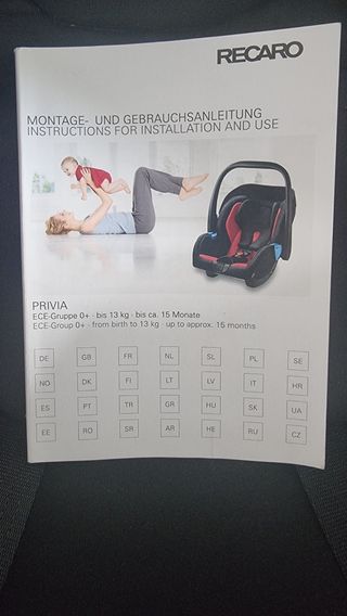 Silla coche isofix 0+ marca Recaro