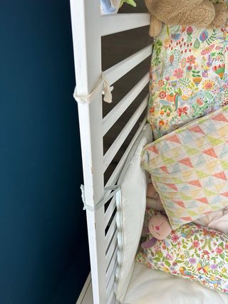 Cuna ikea con cajones rosas 120x80