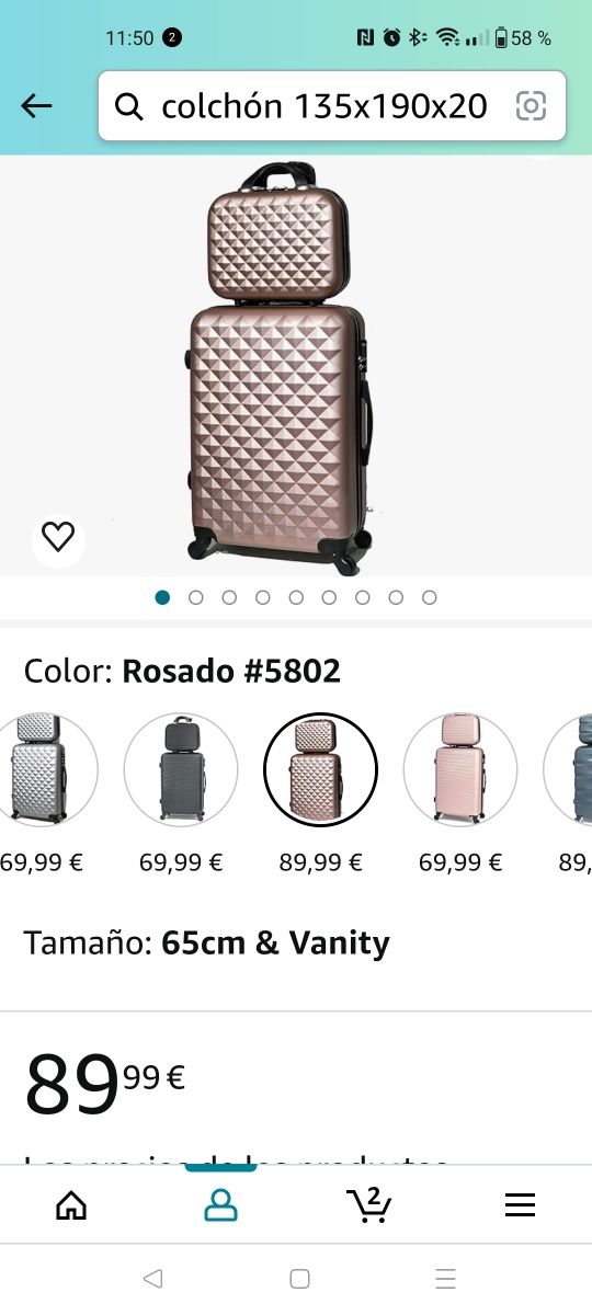 MALETA DE VIAJE CON NECESER Precio no negociable
