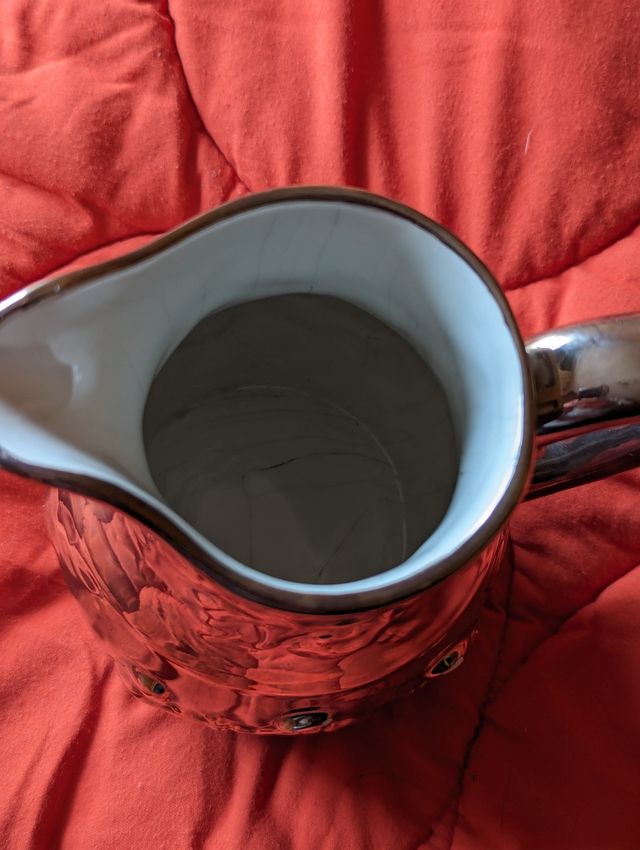 Jarrón plata y porcelana