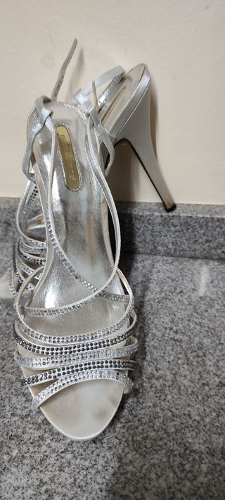 Sandalias de Fiesta Plateadas