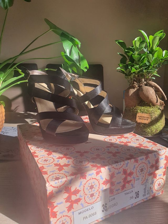 Sandalias tacon negras