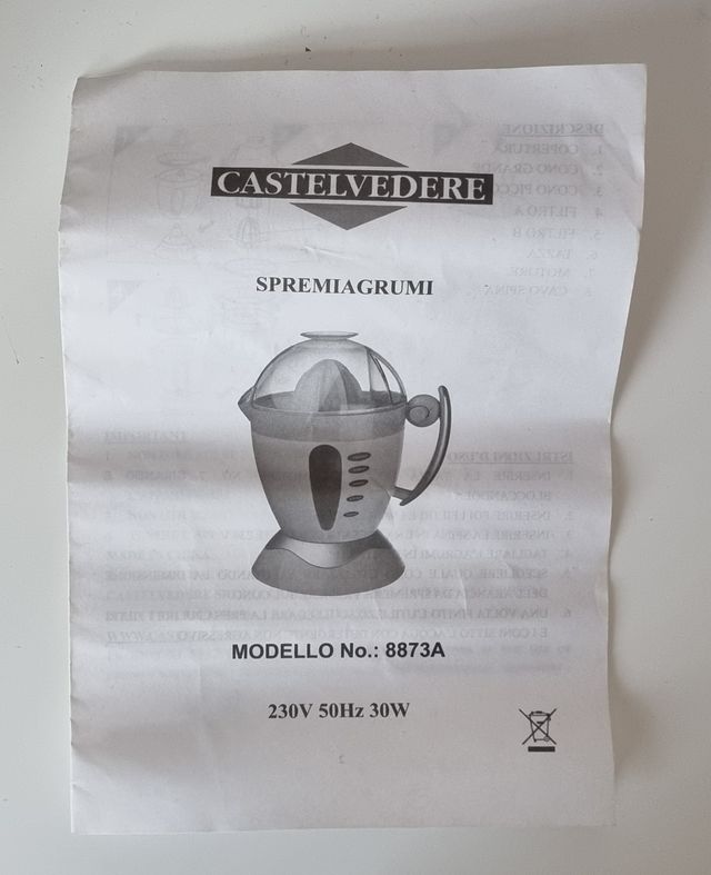 Premiagrumi Spremiagrumi CASTELVEDERE ventosa leva