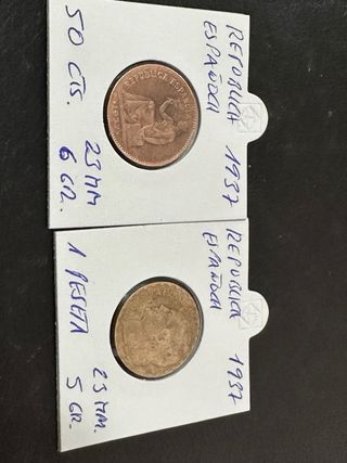 Lote monedas Republica 1937
