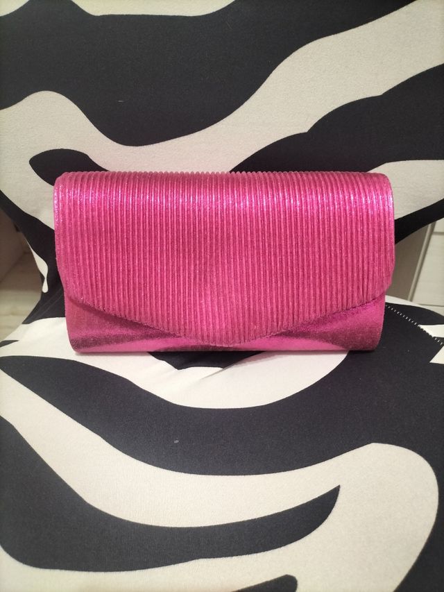 Bolso de fiesta rosa fucsia tornasolado