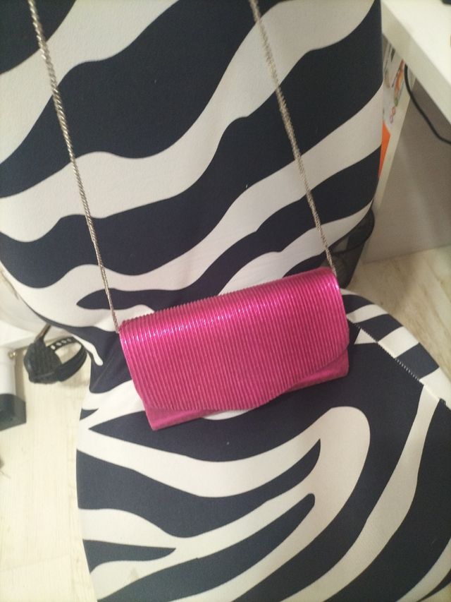 Bolso de fiesta rosa fucsia tornasolado