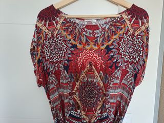 Vestido estampado Promod con cinturón T.42