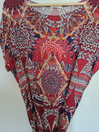 Vestido estampado Promod con cinturón T.42