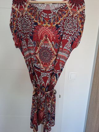Vestido estampado Promod con cinturón T.42