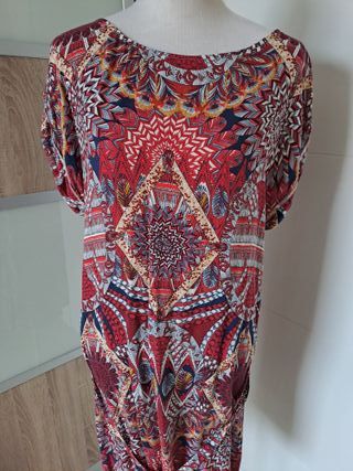 Vestido estampado Promod con cinturón T.42