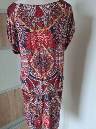 Vestido estampado Promod con cinturón T.42