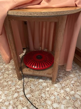 Mesa camilla redonda con brasero eléctrico