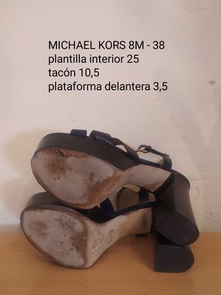 MICHAEL KORS - sandalias azules tacon ancho 38