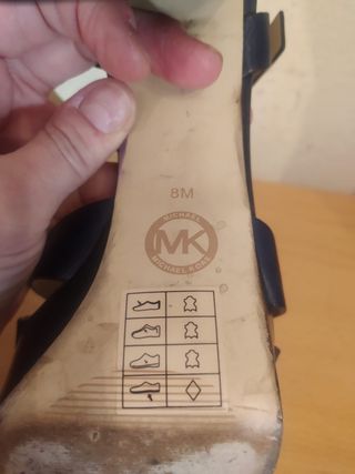 MICHAEL KORS - sandalias azules tacon ancho 38