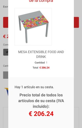 Mesa cocina extensible 