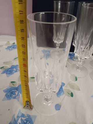 8 calici flute da spumante in cristallo anni 70