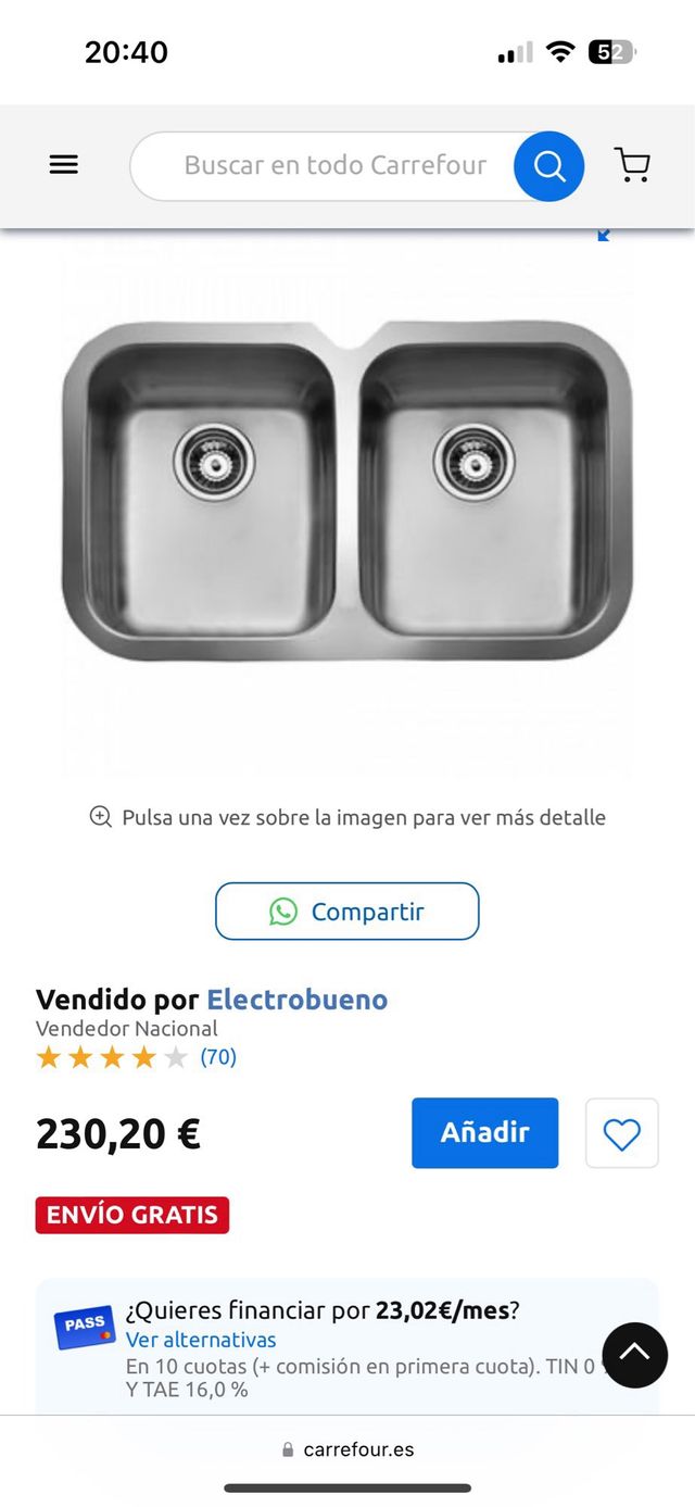 Fregadero Teka dos senos acero inoxidable