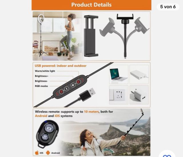 ARO DE LUZ 12 pulgadas altura total 177 cm