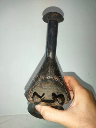 Antiguo candil incensario quemador cenicero hierro