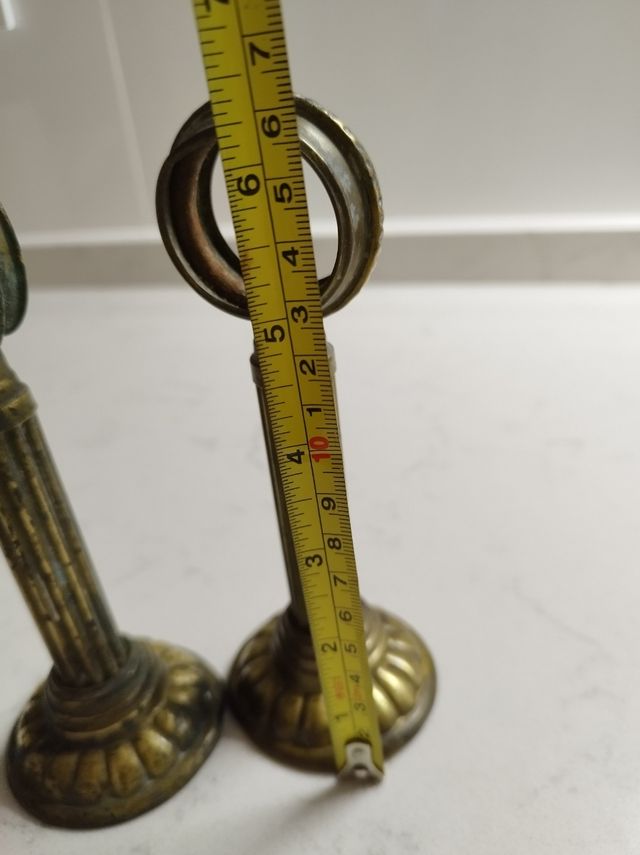 2 Soportes antiguos latón cortinas