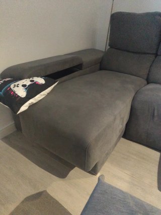 Sofá con chaisselongue con  2 RELAX MOTOR gris