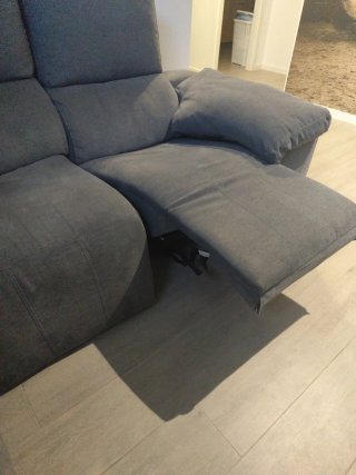 Sofá con chaisselongue con  2 RELAX MOTOR gris