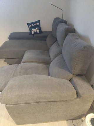 Sofá con chaisselongue con  2 RELAX MOTOR gris