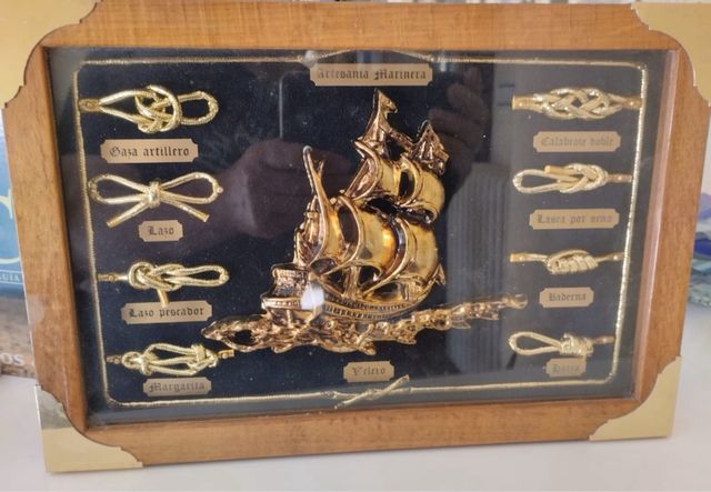 Cuadro marinero barco nudos