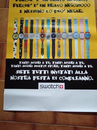 Poster pubblicità Swacht orologi da pols