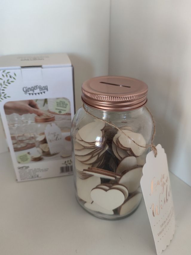 Tarro corazones de madera 100uds