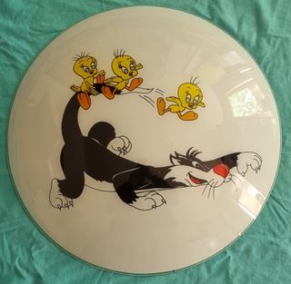 Plafoniera Vetro Plafoniera con Titti e Silvestro