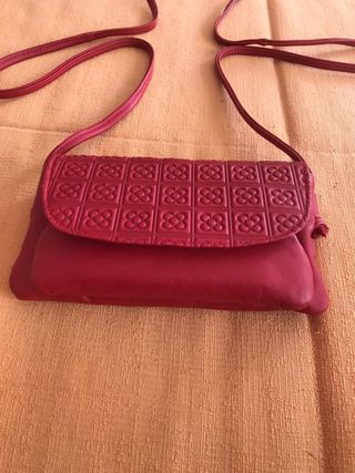 Bolsos bandolera piel y crudo y fucsia a estrenar