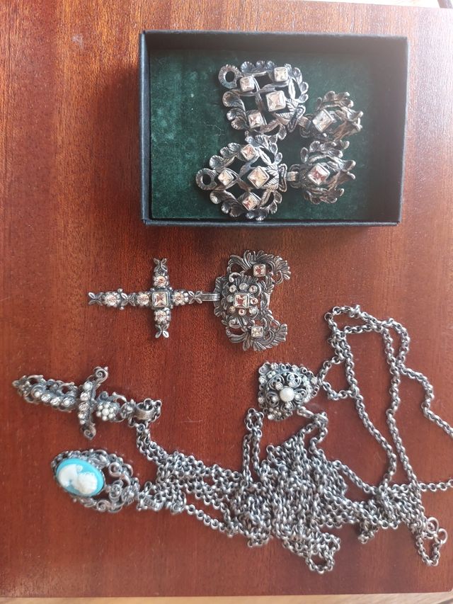 Conjunto aderezo fallera plata opción peineta