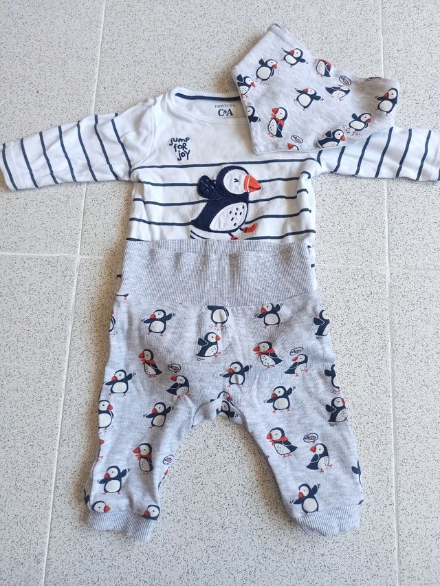 Conjunto para bebé C&A Talla 62 cm