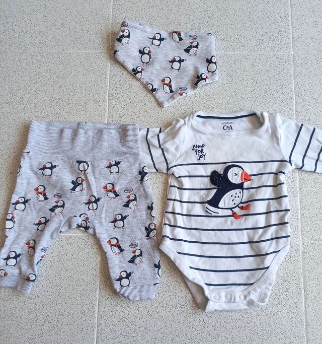 Conjunto para bebé C&A Talla 62 cm