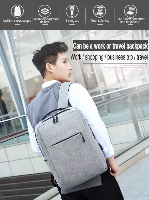 Mochila para ordenador portátil o viajes con USB