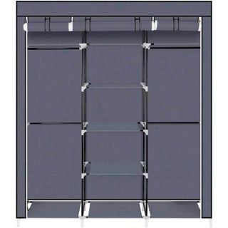 Armario Vestidor Gris De Tela 170x150x45 Cm NUEVO