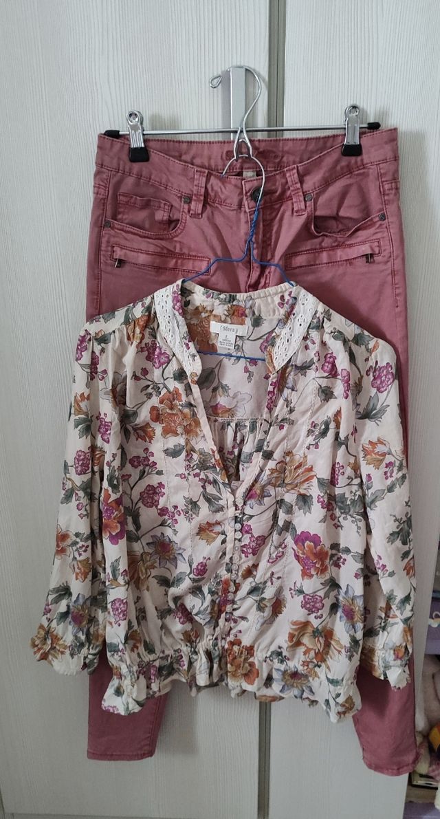 Pantalón y blusa estampada