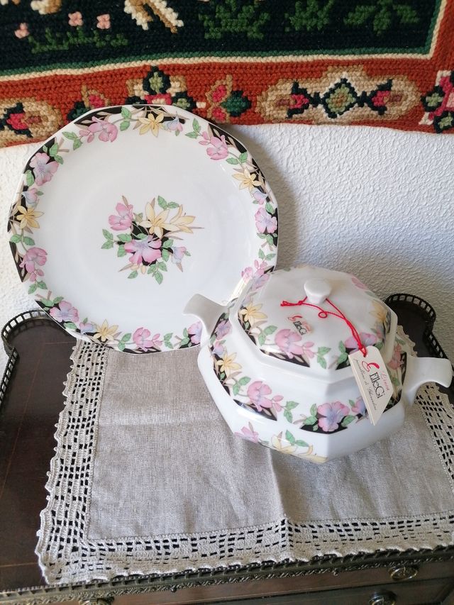 Terrina e prato cerâmica limoges